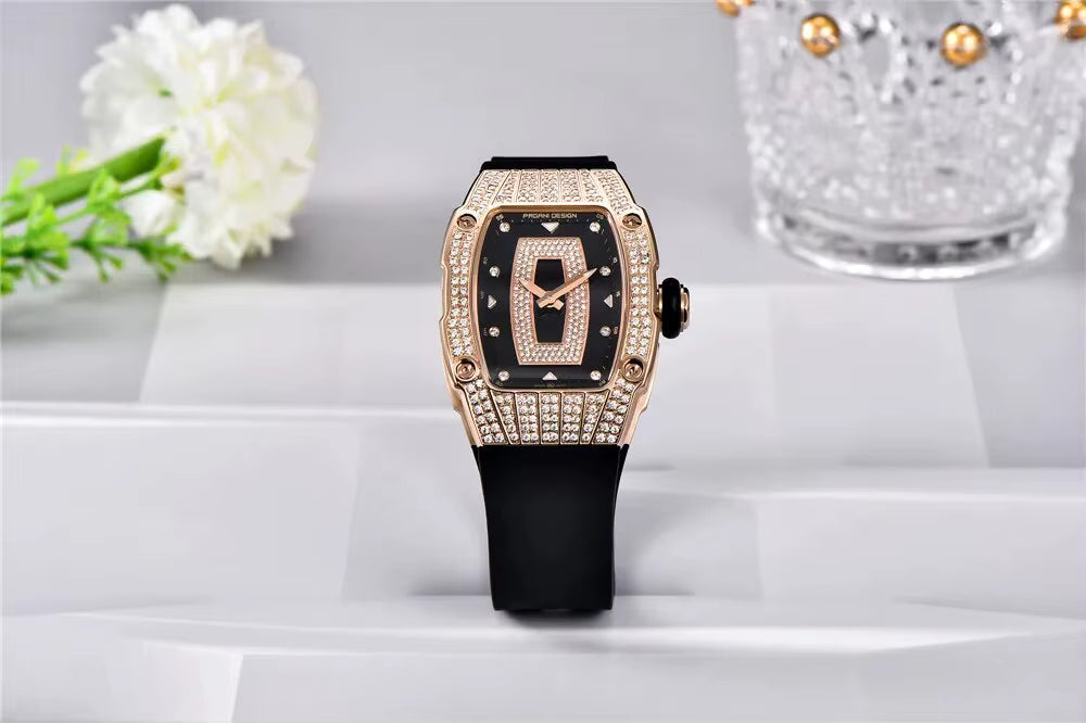 Pagani Design Automatic Skeleton Watch for Women | Mechanical Wristwatch with Silicone Strap