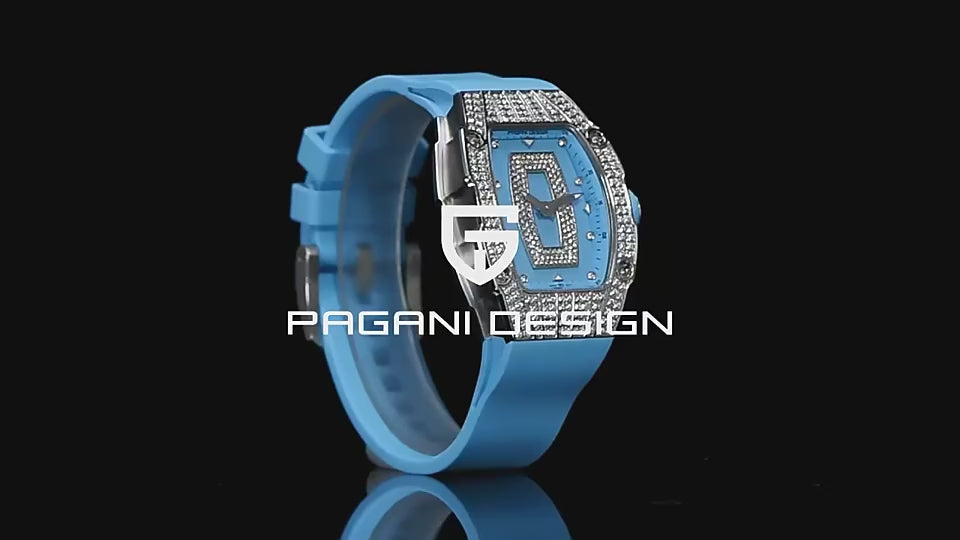 Pagani Design Automatic Skeleton Watch for Women | Mechanical Wristwatch with Silicone Strap