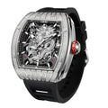 I&W Carnival Men's Automatic Tonneau Watch - Luxury Diamond Bezel with Miyota Movement Dragon Series