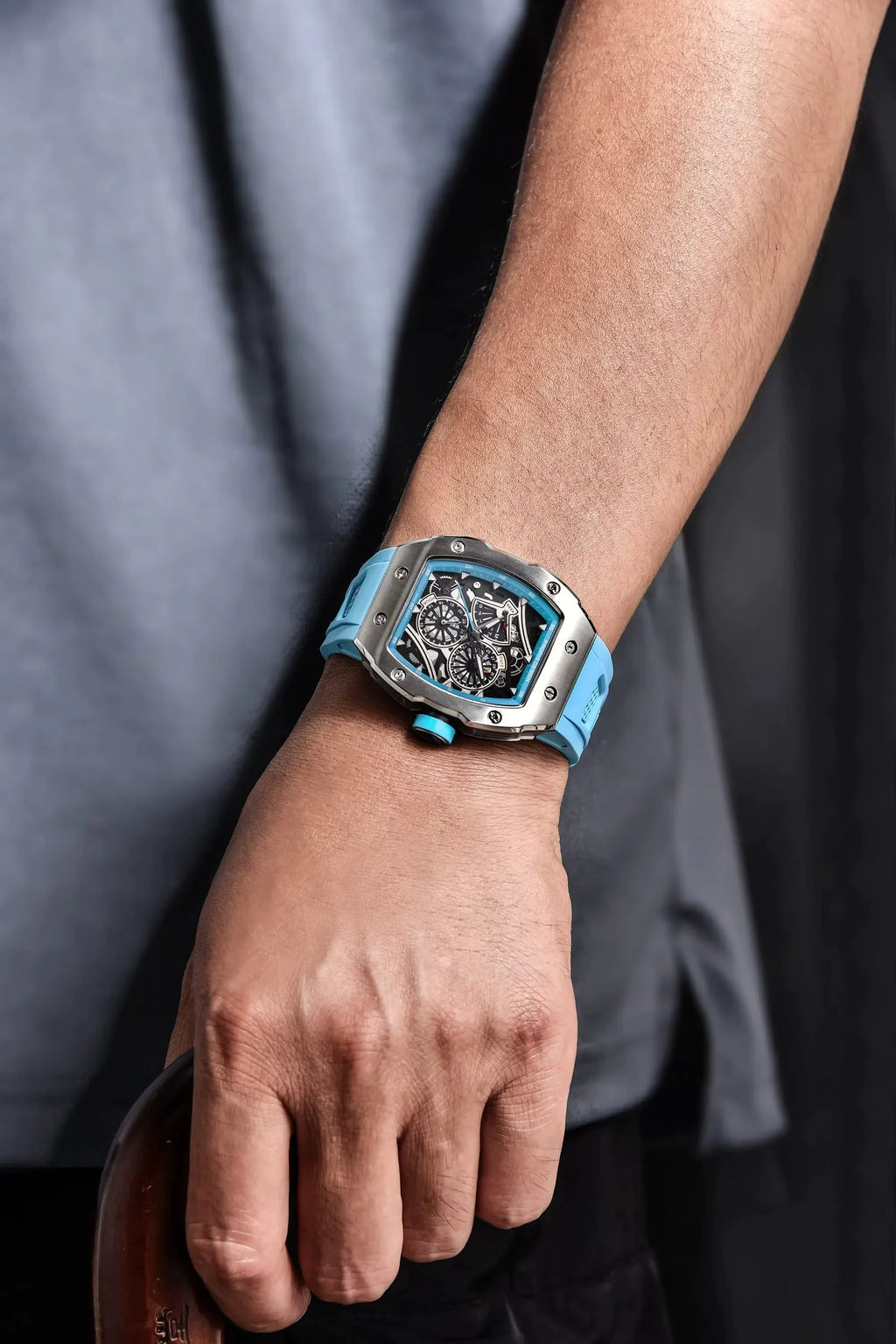 Pagani Design Men's Modern Racer Tonneau Watch - Grand Prix Sport Multi-Dial Chrono Style